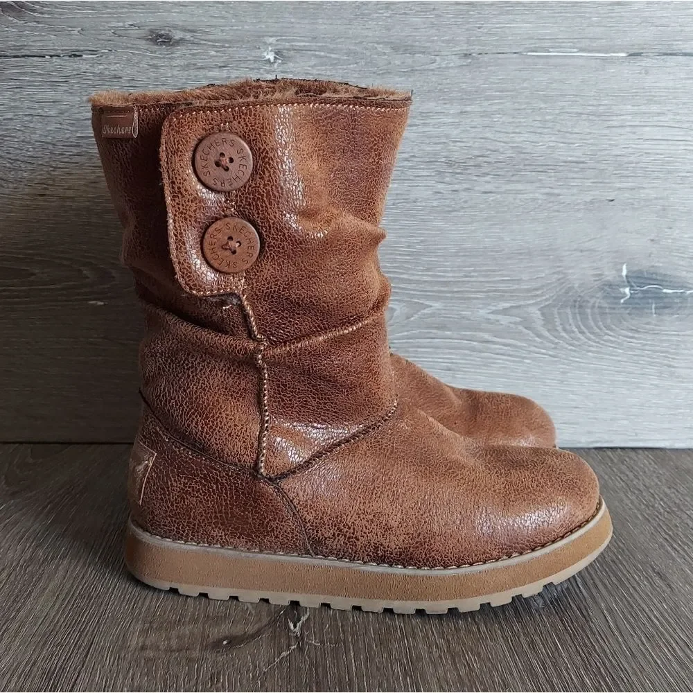 Skechers Australia Keepsakes 2.0 Womens 6 Brown Slouchy Faux Fur Lined Boots
